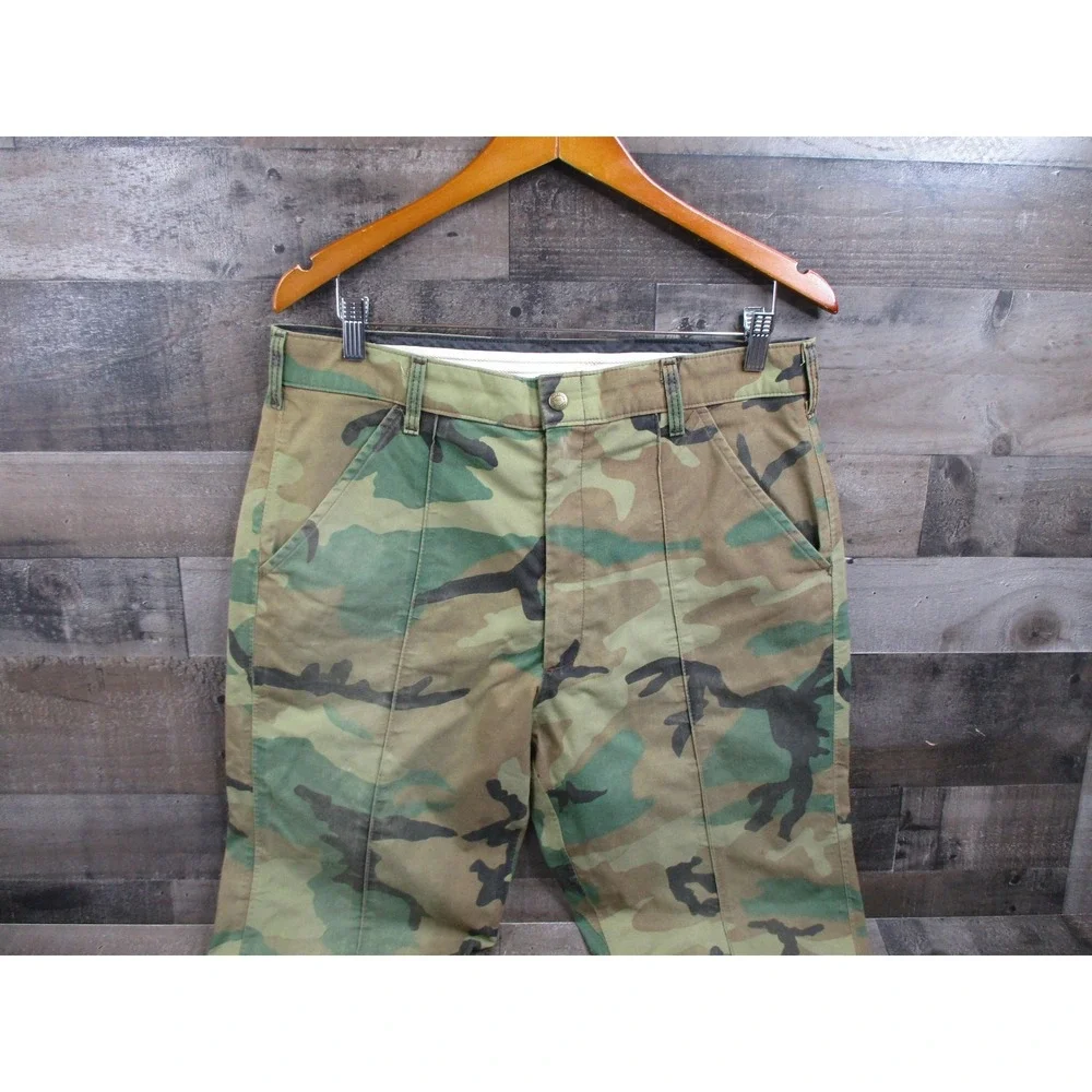 Cabelas Pants Mens 36 Green Woodland Camo Goretex Nylon Outdoor Hunting USA Made